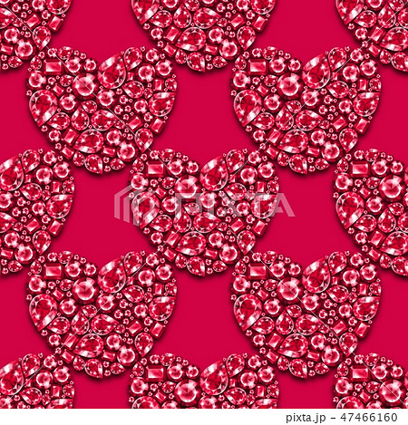 Ruby gem hearts. Seamless pattern 47466160