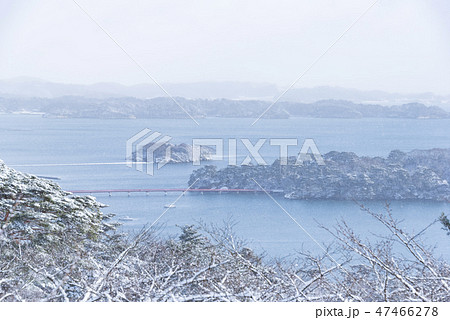 雪 松島 冬 福浦島 福浦橋 雪 松島 冬 福浦島 福浦橋 47466278