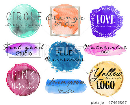 Watercolor logo set, Feminine logo design set. 47466367