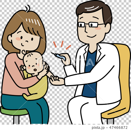 予防接種を受ける赤ちゃんのイラスト素材