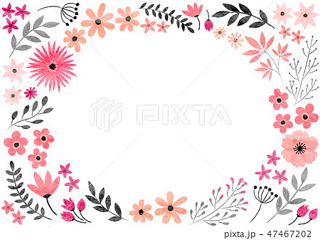 花のフレームのイラスト素材 47467202 Pixta