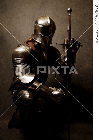 Portrait Of A Knight In Armorの写真素材