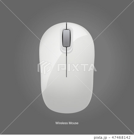 Wireless computer white mouse isolated on gray Wireless computer white mouse isolated on gray 47468142