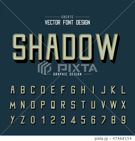 Line Font and alphabet vector, Shadow Typeface Line Font and alphabet vector, Shadow Typeface 47468154