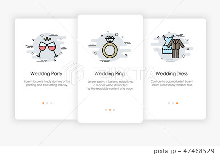 Onboarding screens design in wedding concept. Onboarding screens design in wedding concept. 47468529