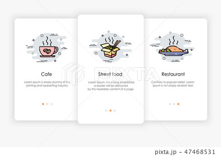 Onboarding screens design in food concept. Onboarding screens design in food concept. 47468531