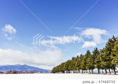 青空と雪景色 青空と雪景色 47468739