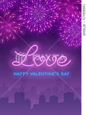 Neon Valentines Day Design 47469081