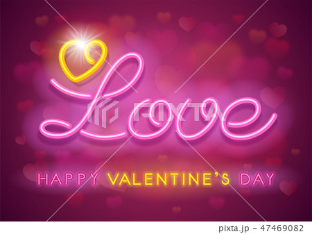 Neon Valentines Day Design 47469082