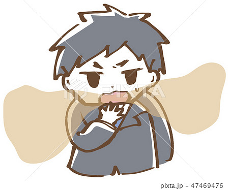 口臭くさい　男性　イラスト 47469476