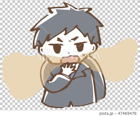 口臭くさい　男性　イラスト 47469476