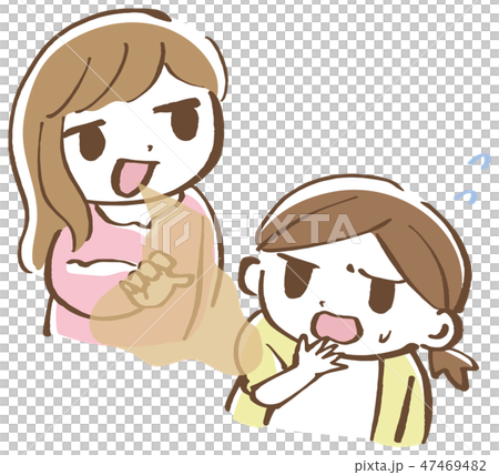 口臭くさい　女性　イラスト 47469482