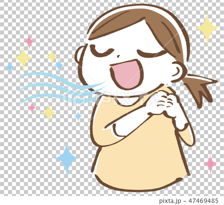口臭ケア 女性 イラスト 口臭ケア 女性 イラスト 47469485