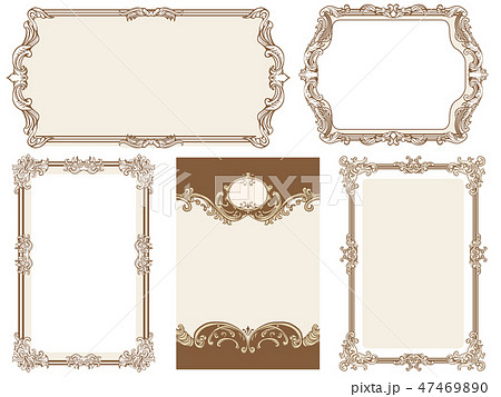 手描きヴィンテージフレームのイラスト素材