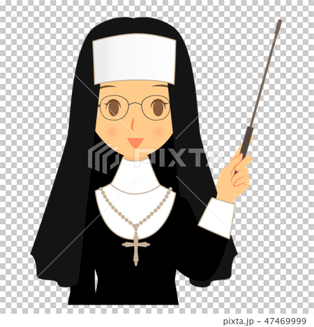 修道女（シスター）　ポインターを持っている　上半身 47469999