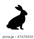 Rabbit silhouette in vector. 47470450