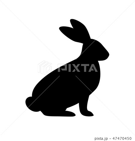 Rabbit silhouette in vector. 47470450
