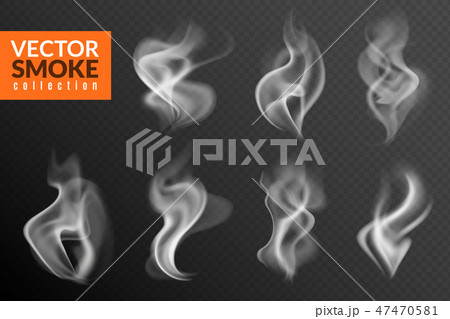 Smoke isolated. White smoking clouds hot food steam hookah tea coffee smoke steaming texture on 47470581