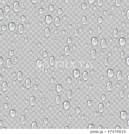 Water drops seamless pattern. Rain droplets on window fogged glass. Fresh drop raindrops Water drops seamless pattern. Rain droplets on window fogged glass. Fresh drop raindrops 47470620