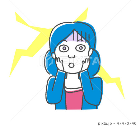 驚いて青ざめる女性 驚いて青ざめる女性 47470740