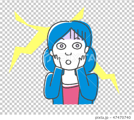 A woman who turns pale in surprise A woman who turns pale in surprise 47470740