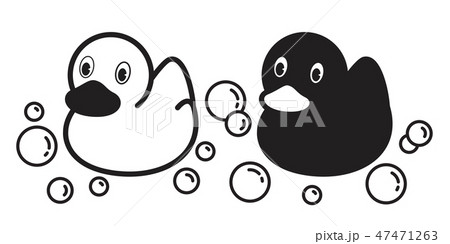 Duck Vector Icon Logo Rubber Duck Bubble Soap Bathのイラスト素材