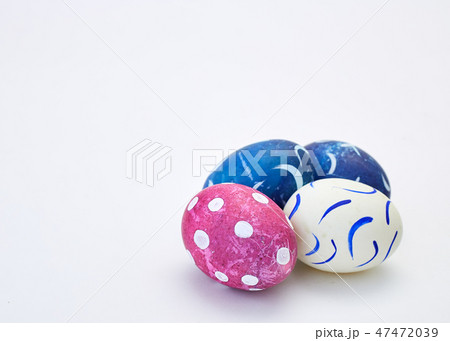 handmade easter eggs on white handmade easter eggs on white 47472039