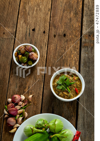thai food Fermented fish spicy dip. thai food Fermented fish spicy dip. 47472889
