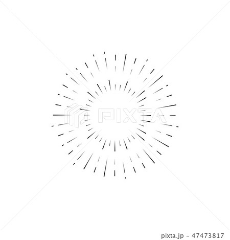 Retro Sunburst Sign Black Thin Line. Vector 47473817