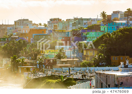 La Perla district in Old San Juan at sunrise 47476069