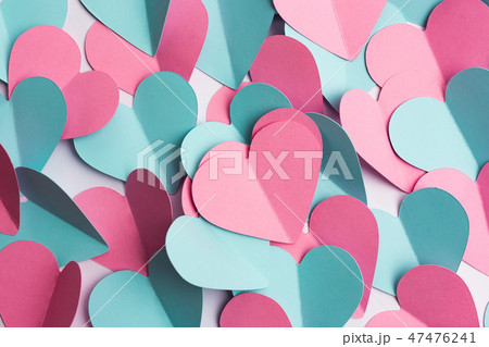 Valentine's Day background made of paper hearts 47476241