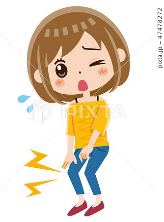 膝の痛み 女性のイラスト素材
