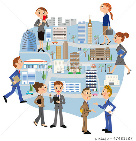 オフィス街と会社員 オフィス街と会社員 47481237