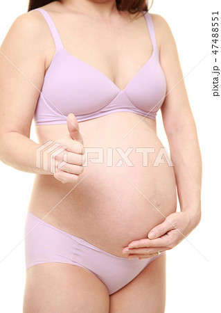 pregnant woman in underwear, Stock Photo, Picture And Rights Managed Image.  Pic. NSA-007120249