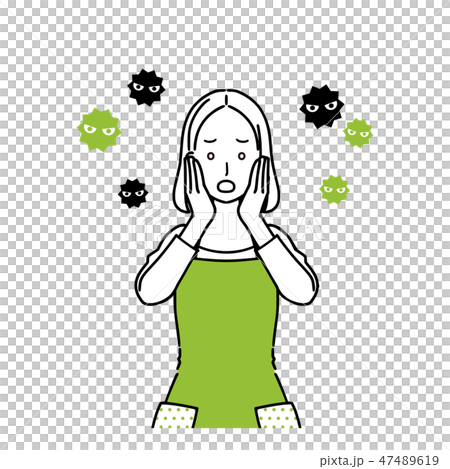 A housewife worried about infectious diseases. 47489619