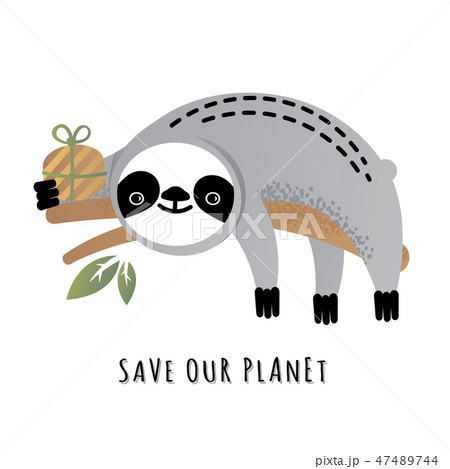 Vector illustration of a cute sloth 47489744