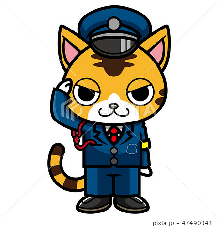 猫の警備員のイラスト素材