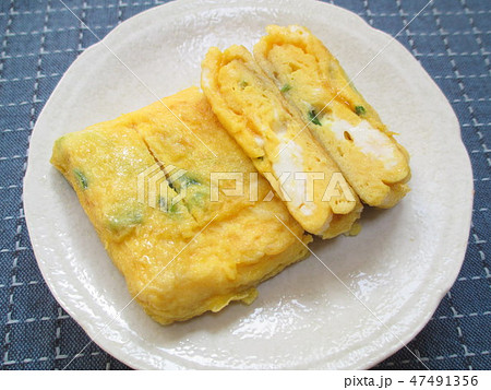 家庭のネギ入り厚焼き玉子 47491356