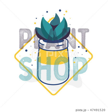 Plant shop template banner. Nature element in flat 47491520