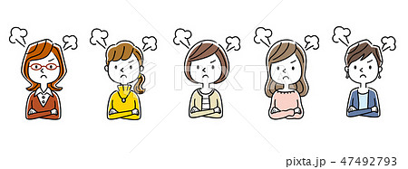 複数の女性：怒る、怒り 47492793