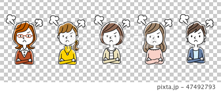 複数の女性：怒る、怒り 47492793