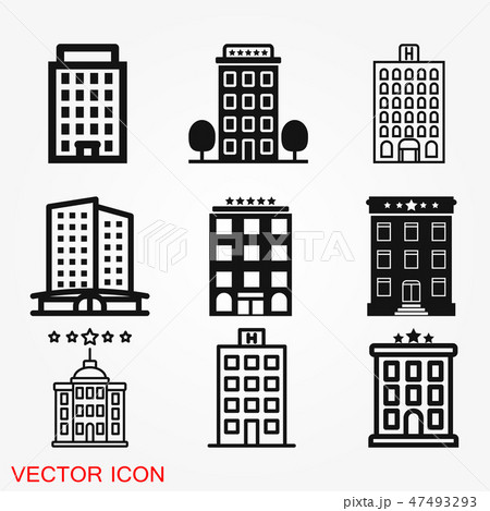 Hotel icon logo, illustration, vector sign 47493293
