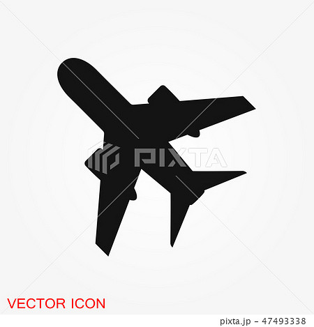 Plane icon on white background, airplane 47493338