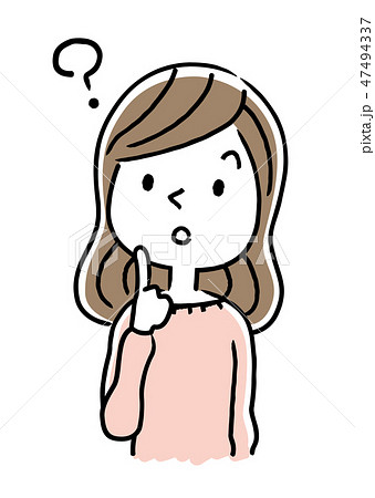 若い女性：疑問、考える 47494337
