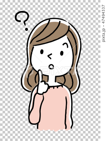 若い女性：疑問、考える 47494337