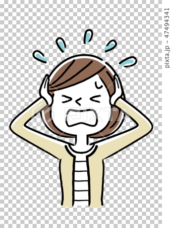 若い女性：パニック 47494341