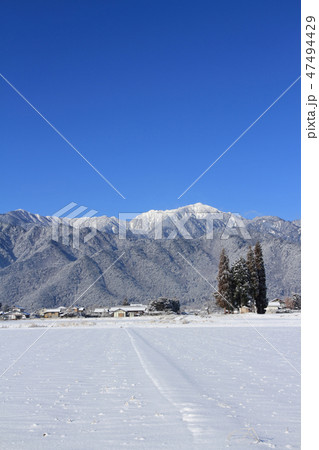 安曇野松川 冬の北アルプス山麓 安曇野松川 冬の北アルプス山麓 47494429