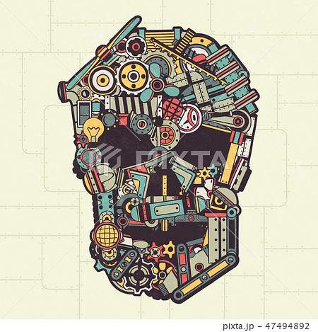 Skull from machine parts Skull from machine parts 47494892