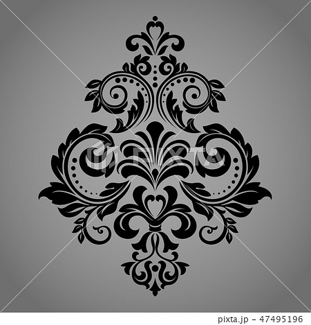 Damask graphic ornament. Floral design element.  47495196