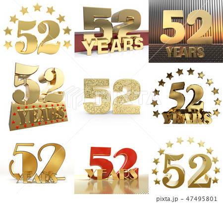 Set of number fifty-two years celebration 47495801